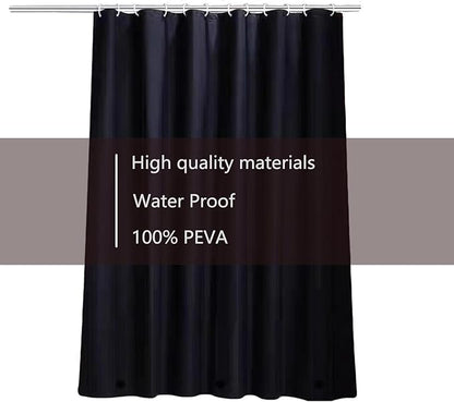 Black Shower Curtain Liner, 4G PEVA Shower Liner, Plastic Peva Waterproof Shower Curtains, 72x72 inch with Grommet Holes 3 Magnetic Weights