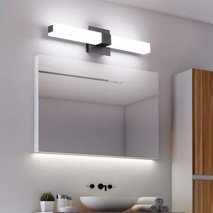 Bathroom Vanity Light Black - 24 inch Modern Vanity Lights for Bathroom - 18W LED Bath Lights Over Mirror Cool White Light 6000K