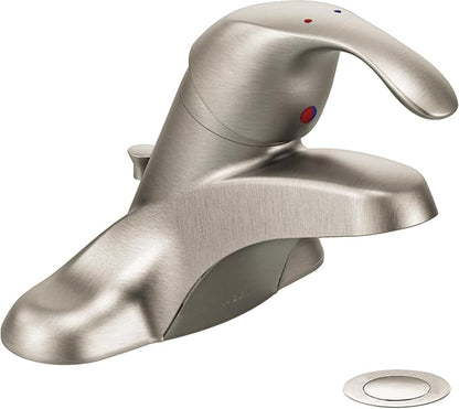 Moen 8437CBN Commercial M-Bition 4-Inch Centerser Bathroom Faucet with Drain 3-Inch Lever Handle, 1.5-gpm, Classic Brushed Nickel