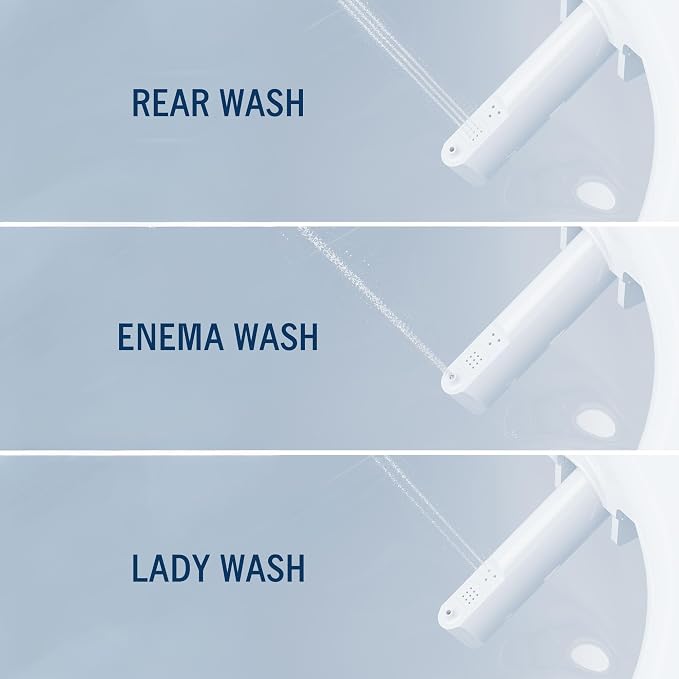 Lotus Bidet ATS-1000 Round with Enema Wash (Purestream) for constipation relief, Heated Seat With Remote Control, Temperature Controlled Wash, Warm Air Dryer, Easy DIY Installation, Made in Korea