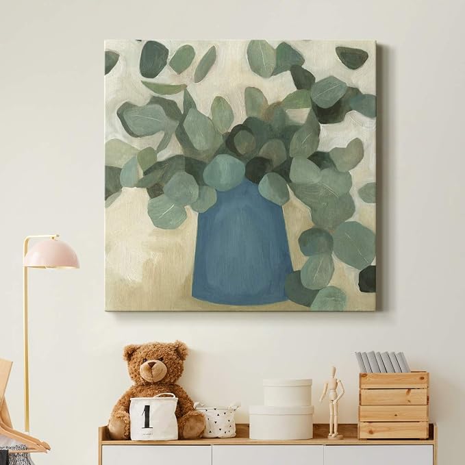 Renditions Gallery Greenery Still Life Wall Art, Premium Gallery Wrapped Canvas Decor, Ready to Hang, 24 in H x 24 in W, Made in America Print