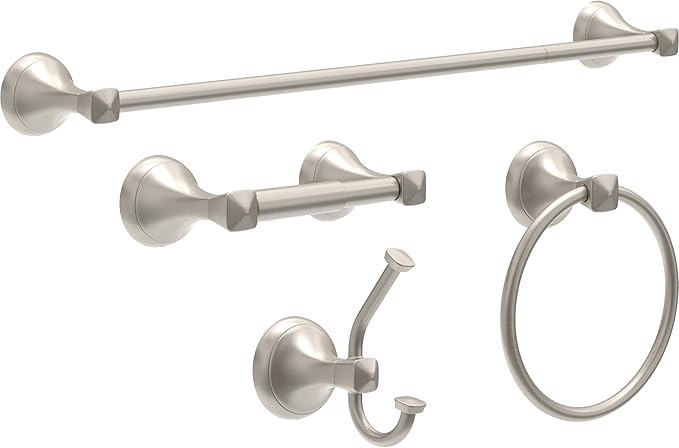 Delta Esato (1-Pack) Hand Towel Holder SpotShield Brushed Nickel Towel Racks for Bathroom Wall Round Towel Ring Holder for Bath Towel Hanger for Kitchen, Bathroom Accessories ESA46-DN