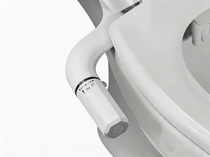 Ultra-Thin Slim Bidet - Non-Electric Cold Water Bidet Attachment | 0.19" Slim Non-Electric Bidet | Adjust Water Pressure | Female & Rear Care | Self-Cleaning Retractable Dual Nozzles