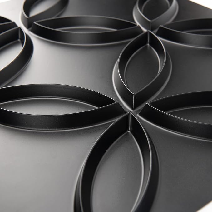 Art3d PVC 3D Wall Panel Interlocked Circles in Matt Black Cover 32 Sq.ft, for Interior Ceiling and Wall Decor for Residential or Commerical | Waterproof, Scratch Resistant, Wall & Ceiling Decor Panels, Ideal for Commercial Spaces