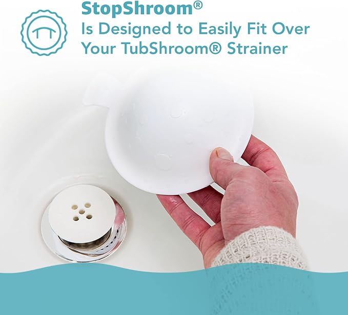 StopShroom The Ultimate Universal Drain Stopper Plug for Bathtub, Bathroom, and Kitchen Sink Drains (White)