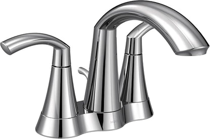 Moen Glyde Chrome Two-Handle High Arc Centerset Bathroom Faucet, 6172