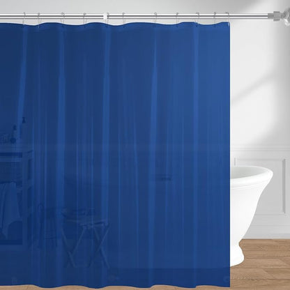 downluxe Shower Curtain Liner, PEVA Plastic Shower Liner with 3 Magnets, 72" x 72" Waterproof Bathroom Curtain, Navy, 1 Pack