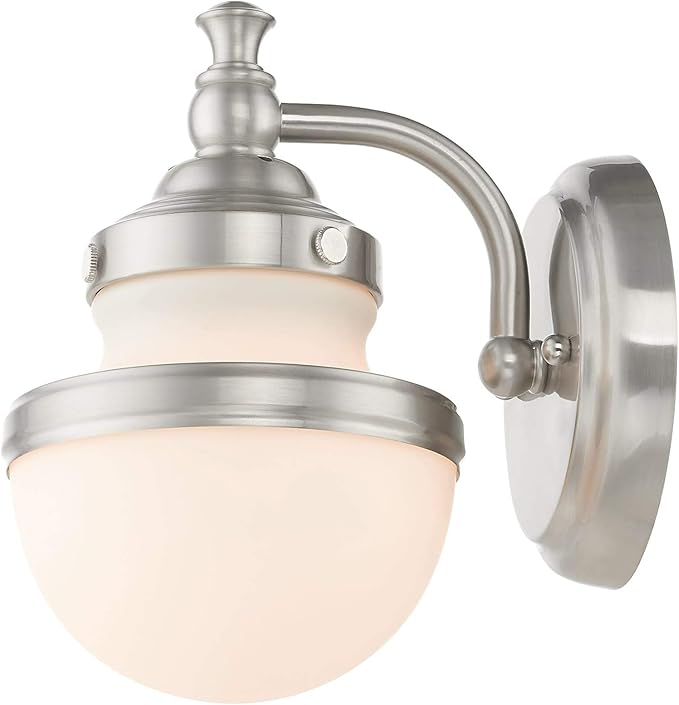 Livex 5711-05 Transitional One Light Bath Vanity from Oldwick Collection Finish, Polished Chrome