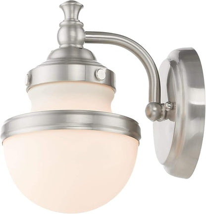 Livex 5711-05 Transitional One Light Bath Vanity from Oldwick Collection Finish, Polished Chrome
