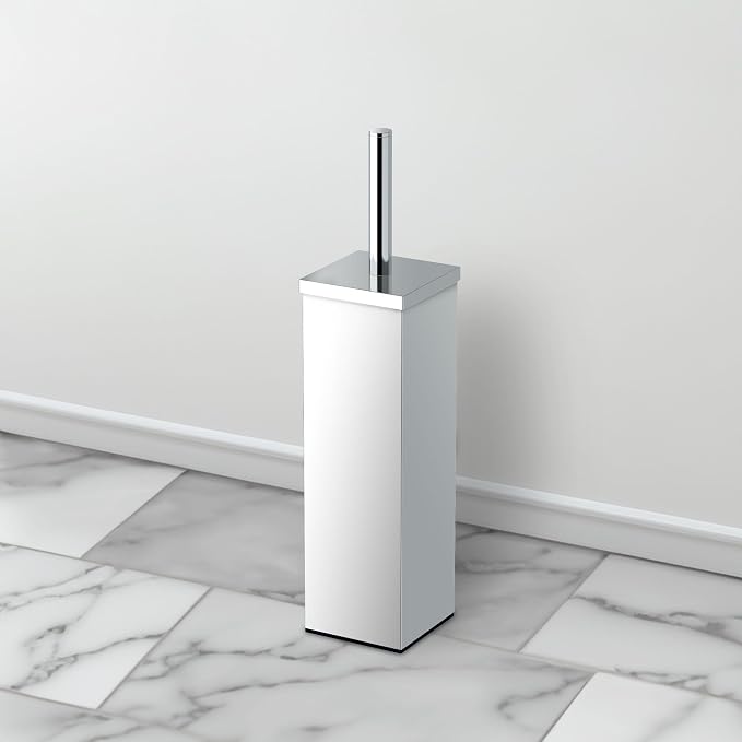 Gatco 1488 Elegant Square Toilet Brush Holder, Chrome