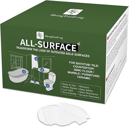 White Ceramic tub and tile Paint Refinishing Kit Bathtub Bathroom wall Paint floor,Resurfacing Sink Tub wate、Ceramic walls in the bathroom rproof Kitchen Countertop, Low Odor(50-60sq.ft)