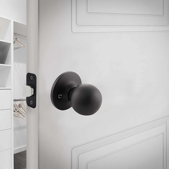 Design House 779090 Ball Passage Hall and Closet Door Knob Matte Black