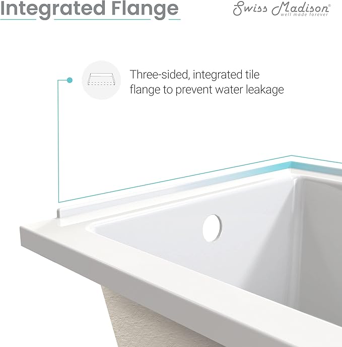 Swiss Madison Voltaire 60" x 30" Right-Hand Drain Alcove Bathtub