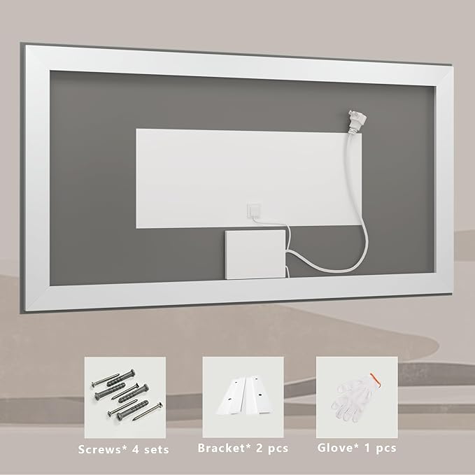 72x40 LED Lighted Bathroom Mirror for Vanity Wall | Front Light and Backlit, Anti-Fog, Memory, 3 Color, Tempered Glass, Dimmable, Rectangular, UL, Horizontal/ Vertical Mounted