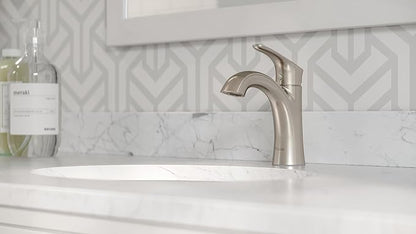 Pfister Weller Bathroom Sink Faucet, Single Handle, Single Hole or 3-Hole, Brushed Nickel Finish, LG42WR0K