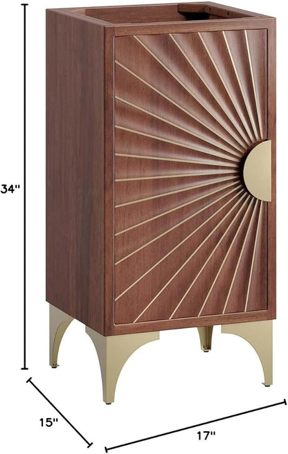 Modway Daylight Bathroom Vanity Cabinet-Sink Basin Not Included, 18 Inch, Walnut