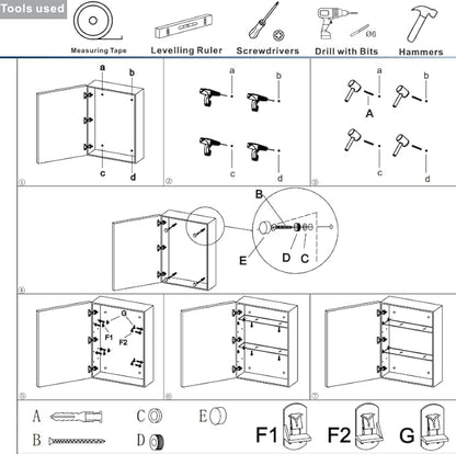 24 Inch X 28 Inch Illuminated Led Mirror Cabinet for Bathroom Stainless Steel Wall Mounted Medicine Cabinet with Double Touch Switches for Clor Change, Dimmer and Anti-Fog Function
