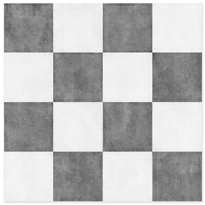 Peel and Stick Floor Tile, Checkered Vinyl Flooring Waterproof, Snap-Proof DIY Flooring Tiles for Bathroom, Kitchen, Fireplace, Wall, Backsplash, No Residue, 20 Tiles-7.87" Thin Version, Gray