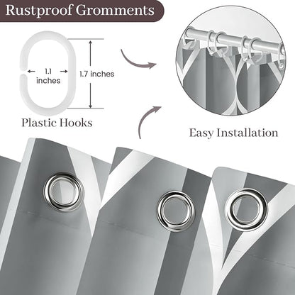 Gelbchu Geometric Shower Curtain for Bathroom, Light Gray, 72x72 Inch | with Hooks, Premium Polyester, Quick Dry, Water Repellent, Machine Washable, Rustproof Grommets, Modern Minimalist