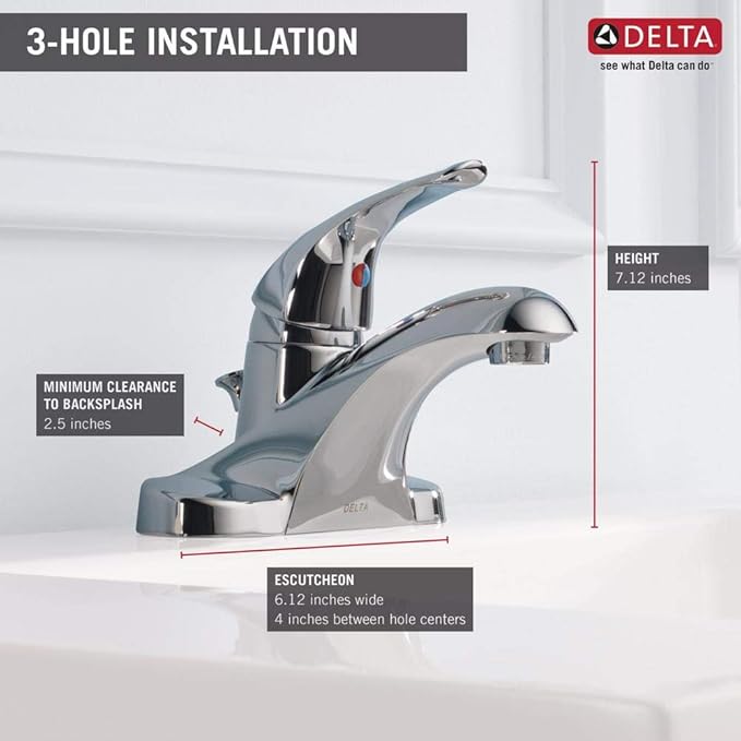 FAUCET B510LF-PPU-ECO Single Handle Center Set Lavatory Faucet, Chrome