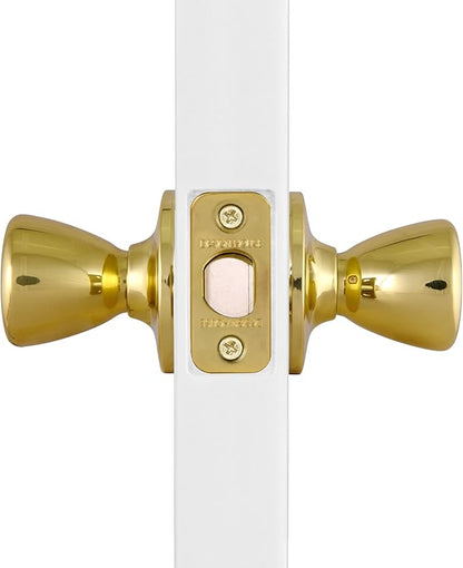 Design House Tulip Passage Door Knob for Hall and Closet, Fits Standard Doors, Polished Brass – Design House, 782730