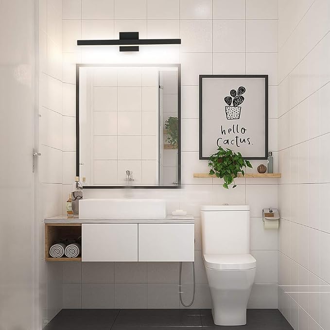 Joossnwell LED Bathroom Vanity Lighting Fixture Over Mirror Black 23.6 Inch | Morden Bathroom Light Fixtures Bath Vanity Light Bar Wall Sconce 18W 4000K