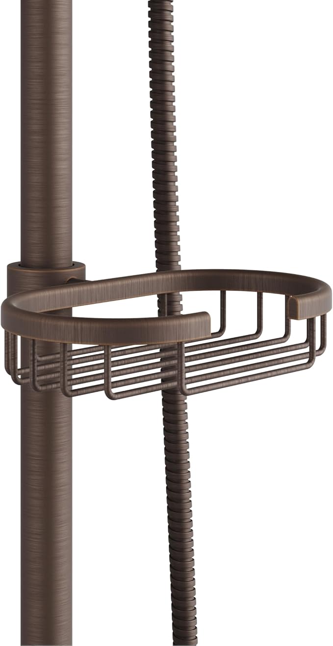 PULSE ShowerSpas Kauai III Oil-Rubbed Bronze Rain Shower Head with Handheld Spray - 1.8 GPM, 8" Showerhead, 5-Function HandShower, Adjustable Slide Bar - Shower Heads with Handheld Spray Combo