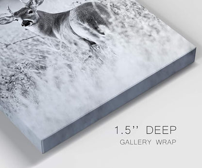 Renditions Gallery Canvas Animal Wall Art Home Modern Decorations Paintings Vintage Scared Deer Black & White Canvas Wall Hanging Artwork Prints for Bedroom Living Room Office - 24"x36" LT02