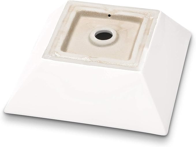 Square Bathroom Vessel Sink | Beslend 16"x16" Inch White Ceramic Porcelain Sink Above Counter Art Sink Basin