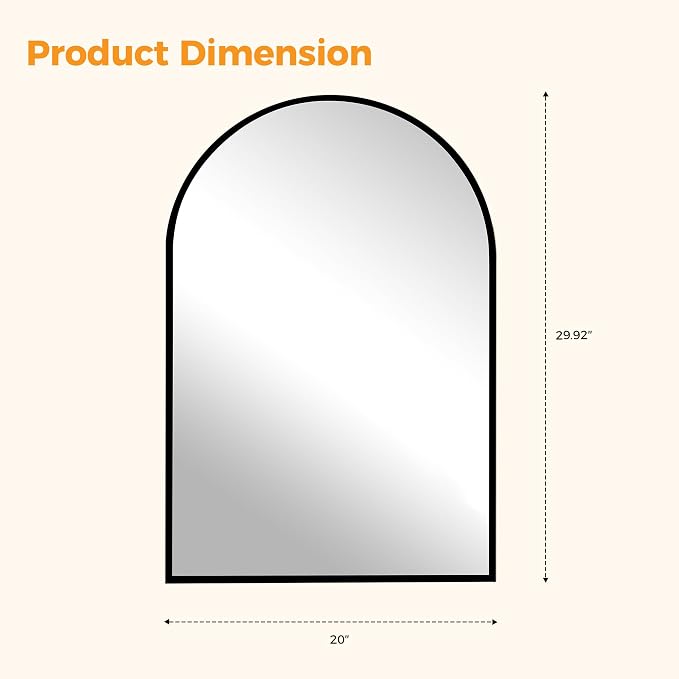 NEWBULIG 22"x30" Wall Mirror, Bathroom Mirrors for Over Sink, Black | Matte Metal Framed Vanity Mirror with Tempered Glass, Entryway, Living Room, Bedroom