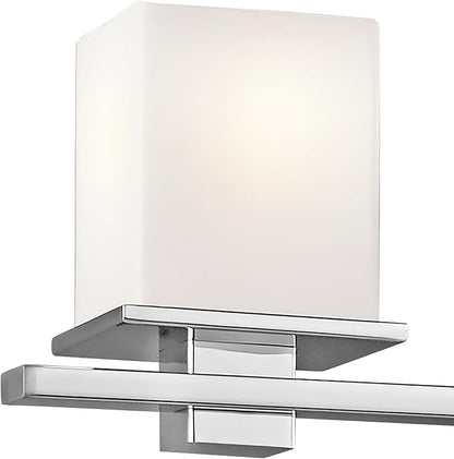 Kichler Tully 40.25" 5 Light Vanity Light with Satin Etched Cased Opal Glass Chrome