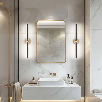 31" Black and Gold Vanity Light Bathroom Light Fixtures Over Mirror, 360° Rotatable LED Brushed Gold and Black Vanity Lights for Bathroom,18W 4000K Modern Vanity Light Bar for Bedroom Hallway Entryway