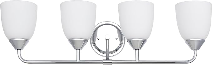Chrome 4-Light Traditional Bathroom Vanity Light Fixtures Over Mirror, Modern Vanity Lights for Living Room, Standard E26 Base, Chrome