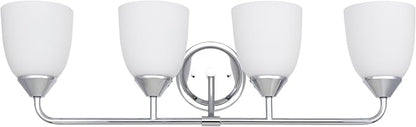 Chrome 4-Light Traditional Bathroom Vanity Light Fixtures Over Mirror, Modern Vanity Lights for Living Room, Standard E26 Base, Chrome