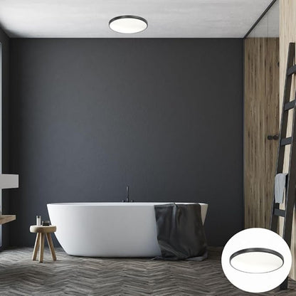 Juno 14 Inch Round LED Flush Mount Ceiling Light, Low Profile Modern Ceiling Light Fixture, Selectable 2700K/3000K/3500K/4000K/5000K Color Temperature, Dimmable, White (FMLR 14IN SWW5 90CRI WBT M4)