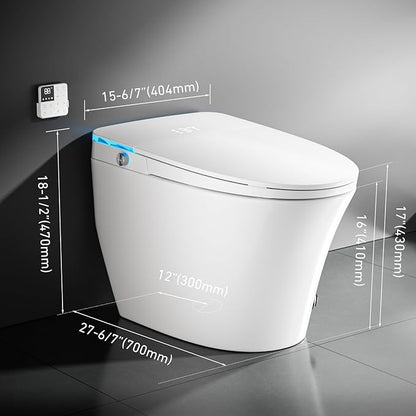 Smart Toilet with Bidet Built In, Auto Flush for Hands-Free Hygiene, Luxury Elongated Toilet with Heated Seat & Warm Water Wash, Modern Elongated Tank with LED Display