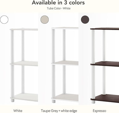Homes: Inside + Out Apexa Modern 5-Cube Ladder Shelving Units, Collectibles Display Shelves, Easy Assembly Standing Shelf, Home Storage Organizer for Living Room, Bedroom, Office, White