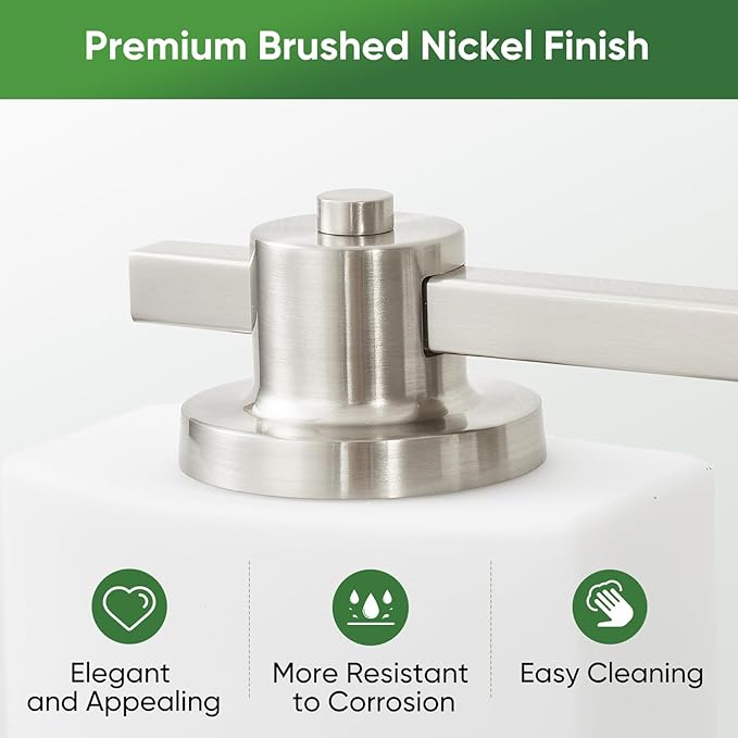 15.5 Inch Brushed Nickel Vanity Light for Bathroom 2 Light Bathroom Light Fixtures Over Mirror Milk Glass Makeup Shower Lamp Farmhouse Wall Sconce