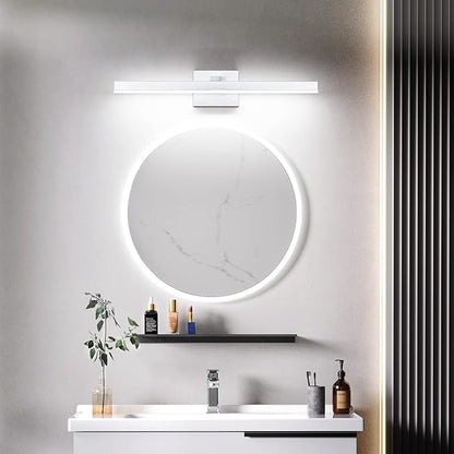 PRESDE Modern 24inch Bathroom Vanity Light LED Bathroom Light Fixture Over Mirror Dimmable Silver Bath Wall Lighting