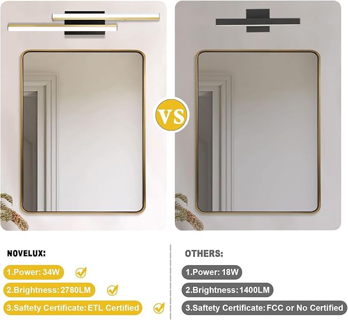 Bathroom Light Fixtures Over Mirror: 32 Inch Retractable LED Bathroom Vanity Light ETL Certified 5CCT 2700K-5700K Wall Light 34W Modern Vanity Light Bar Dimmable - Wall Light Fixtures, Golden 1 Pack
