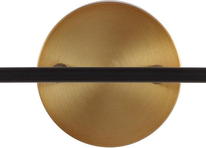 JONATHAN Y 18" Brass Gold/Black/White 2-Light LED Wall Sconce Vanity Lighting, Clear Glass Globe Shade Modern Contemporary Sconce for Bathroom Mirror, Hallway, UL Listed (JYL9057B)