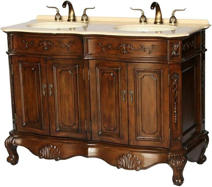 50-Inch Antique Style Double Sink Bathroom Vanity Model 5000-BE