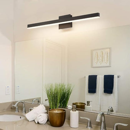 Aipsun 27.6 inch Modern Black Vanity Light LED Bathroom Vanity Light Fixtures Black Wall Light for Bathroom (Warm White)
