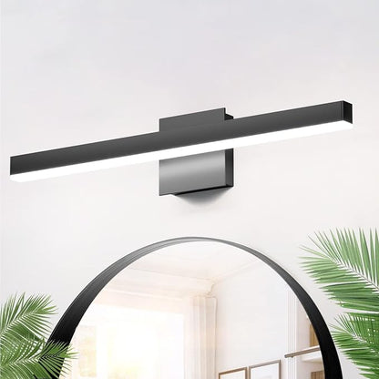 Aipsun 23.6 inch Modern Black Vanity Light LED Bathroom Vanity Light Fixtures Black Wall Light for Bathroom (White Light)