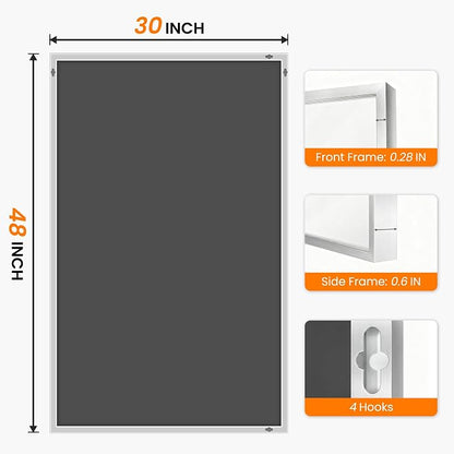 Bathroom Vanity Mirror for Wall, 30"x48" Bathroom Mirror for Over Sink | HD Shatterproof Glass, Rectangular Metal Frame, Horizontally or Vertically, Mirror for Bathroom, Living Room, Entryway,Silver