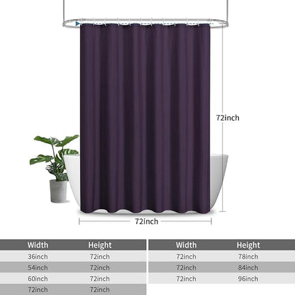 Waterproof Fabric Shower Curtain,No Liner Needed,72x72,Purple | 2-in-1 Design,Linen Textured,100% Waterproof TPU-Laminated Backing,Magnetic Weighted,Machine Washable,For Bathroom,Hotel