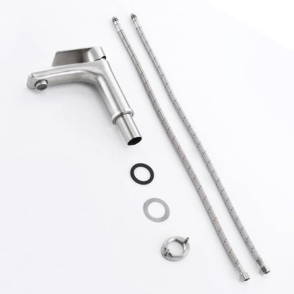 SUMERAIN Brushed Nickel Bathroom Sink Faucet Washbasin Faucet 304 Stainless Steel Single Hole Single Lever Handle