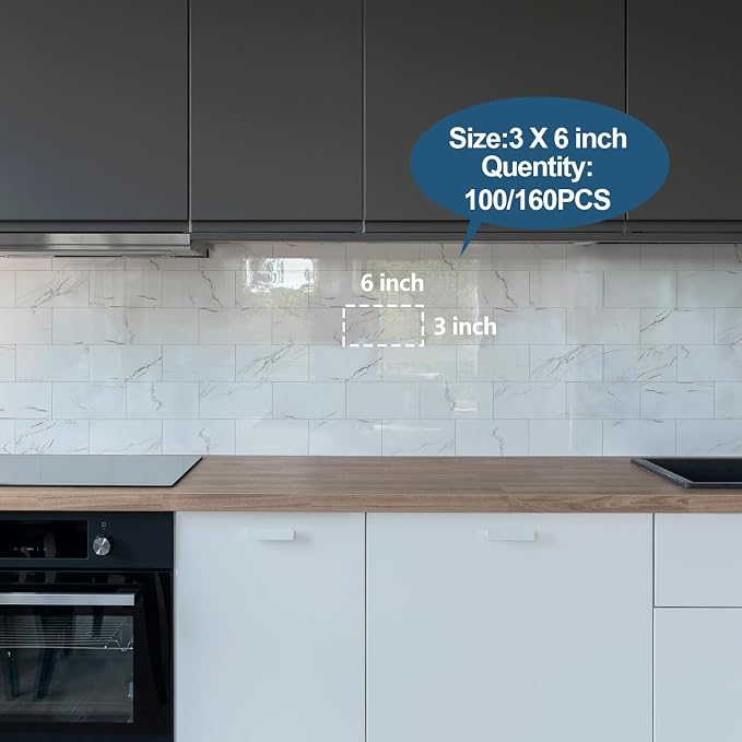 Yipscazo Peel and Stick backsplash 3 x 6 Inches 3D PVC Composite Wall Tile Stick on Backsplash Tile for Kitchen (Polished Carat Gold, 2-Pack)