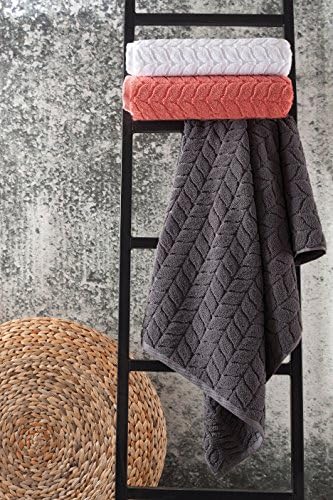 BAGNO MILANO Turkish Cotton Bath Towels, Hand Towels - Soft Plush Jacquard Collection Luxury Towels Set (Navy, Hand Towel Set of 4)