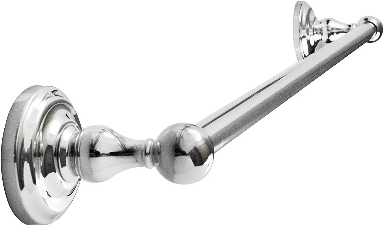 SENTO ROBIKI Modern Silver Bathroom Hardware Accessories Set, Includes Robe Hook, Toilet Paper Holder, Towel Ring, 24" Towel Bar, Duty Metal Bath Hardware Set Wall Mounted(4-Piece, Polished Chrome)